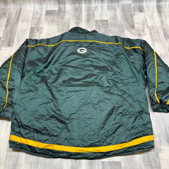 ✅Mens XXL VTG ProPlayer Green Bay Packers Full Zip Quilt Lined Bomber Jacket - Picture 2 of 12